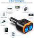 PD20W USB-C QC3.0 Fast Charger Car Adapter 120W 2-Socket Cigarette Lighter Adapter 12/24V with Dual USB-A Separate Switch LED Voltmeter Replaceabl...