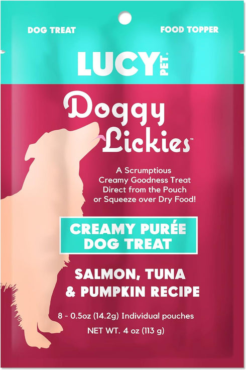 Lucy Pet® Doggy Lickies™ Salmon, Tuna & Pumpkin Recipe Creamy Purée Dog Treat 4oz...