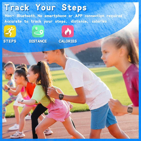 Kids Led Fitness Tracker Watch, Non-Bluetooth Digital Pedometer Wristwatch, Waterproof, 12/24 H, Stopwatch, Calendar, for Children Girls Boys Teen...