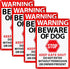 Blulu 4 Pcs Warning Beware of Dog Sign 10 x 7 Inch Do Not Enter Metal Signs No Trespassing Dog Sign Stop Keep Gate Closed Sign for Fence Door Gate...