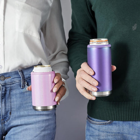 Maars Standard Can Cooler for Beer & Soda | Stainless Steel 12oz Beverage Sleeve, Double Wall Vacuum Insulated Drink Holder - Gloss White...