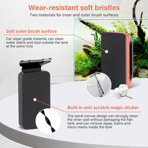 hygger Fish Tank Magnetic Glass Cleaner Two Detachable Algae Scraper for Aquarium Fish Tank?Floating Scrubber Brush Glass Algae Magnet Cleaning To...