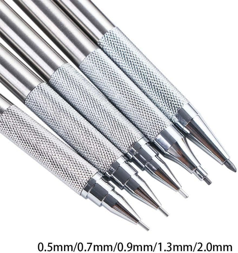5Pcs Stainless Steel Mechanical Pencil HB Black Pencil Writing Supplies Sketch Drawing Automatic Pencil Stationey for Students...