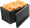 Pullman Loaf Pan with Lid, Non-Stick Bakeware Carbon Steel Bread Toast Mold with Cover for Baking Bread, Black Corrugated bread box (Upgraded Wave...