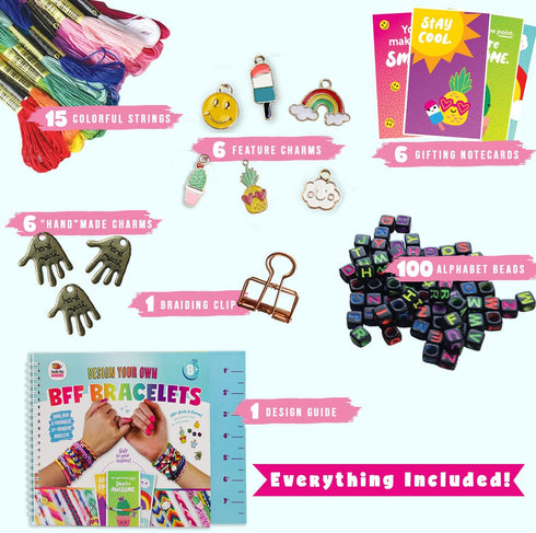 Friendship Bracelet Making Kit for Girls and Boys with Alphabet Beads, Floss, String & Charms | Arts and Crafts Gifts for Kids Ages 8-12 | Beads f...