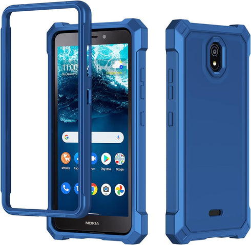 for Nokia C100 case, with Tempered Glass Screen Protector 360 Full-Body Soft TPU Bumper Shockproof Silicone Protective Phone Cover Case for Nokia ...