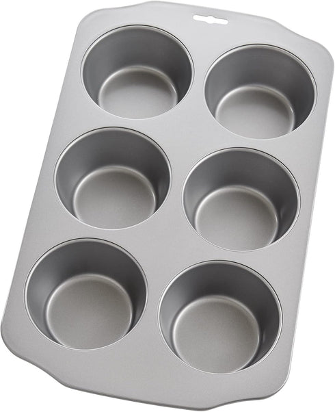 Mrs. Anderson's Baking Nonstick 6-Cup Jumbo Muffin Pan, Carbon Steel with Non-Stick Coating, PFOA Free, 13 x 8.75-Inches...