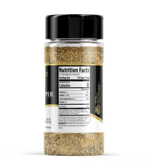 GranAroma Lemon Pepper Seasoning, 7.5 oz, Versatile Seasoning Blend, Chicken & Steak, Zesty Flavor...