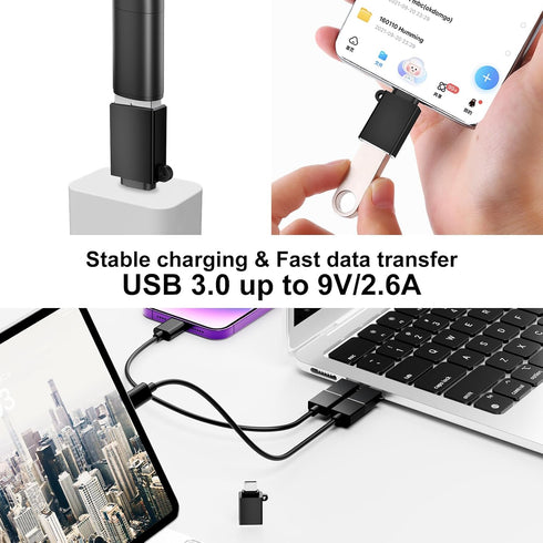 USB C to USB Adapter 6 Pack,USB to USB C Adapter,USB-C to USB Adapter,USB A to USB C Adapter,USB C Male USB Female OTG Adapter for MacBook Pro,iPa...