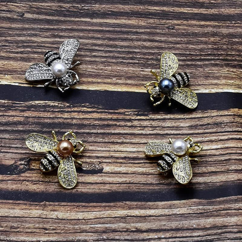 8 PCS Honey Bee Brooches Lapel Pins Crystal Insect Themed Bee Brooches for Women...