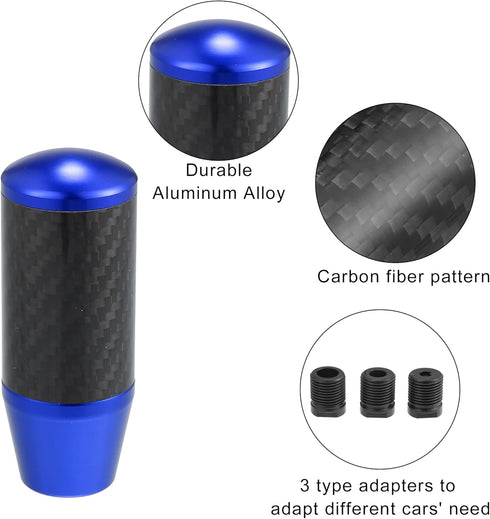 X AUTOHAUX Automatic Manual Gear Stick Shift Knob Transmission Gear Lever Stick Shifter Handle Carbon Fiber Pattern Blue...