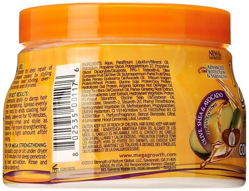 Mega Growth Anti-Breakage Strengthening Deep Conditioner - Hydrating Hair Mask, Restores & Repairs Damaged Fragile Hair, Revitalizes, Renews, Prot...