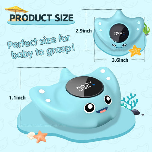 Baby Bath Thermometer - BabyElf Safety Bathtub Thermometer - Floating Bathing Toy for Infant - New Upgraded Mute Visual Alert, Gift for Mom and Ne...