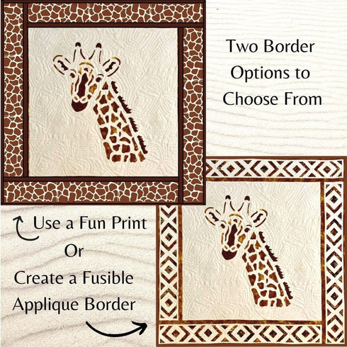 Graceful Giraffe Quilt Pattern by Patterns on the Prairie, Fusible Raw Edge Applique, Finished Size 48 x 48"...