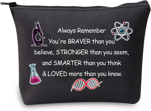 MBMSO Science Gifts Makeup Bag Chemists Biologist Physicist Teacher Student Gifts Zipper Pouch Cosmetic Bag Travel Bag Toiletry Organizer (Science...