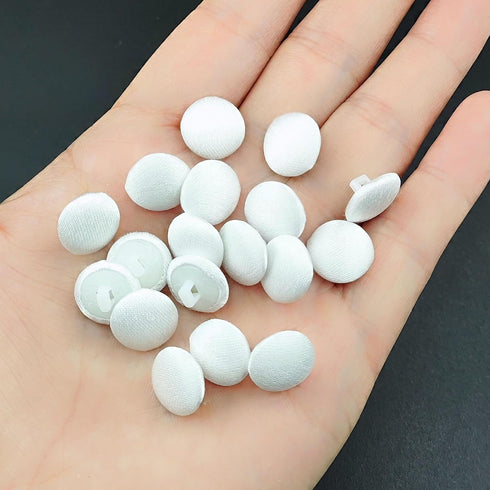 30pcs Ivory Satin Fabric Cloth Covered Buttons with Shank for Bridal Wedding Dress Buttons, DIY Sewing, Handmade Scrapbooking Decorations 12.5mm...