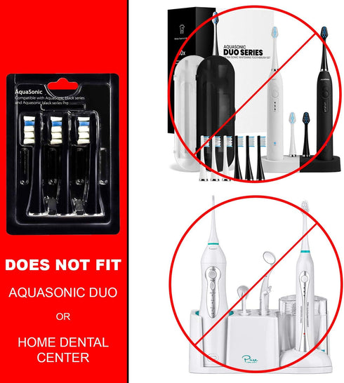 AquaSonic Proflex Replacement Brush Heads | ADA Accepted | for Whiter Teeth & Gum Care | Compatible with Many AquaSonic Toothbrush Handles (3 Pack...
