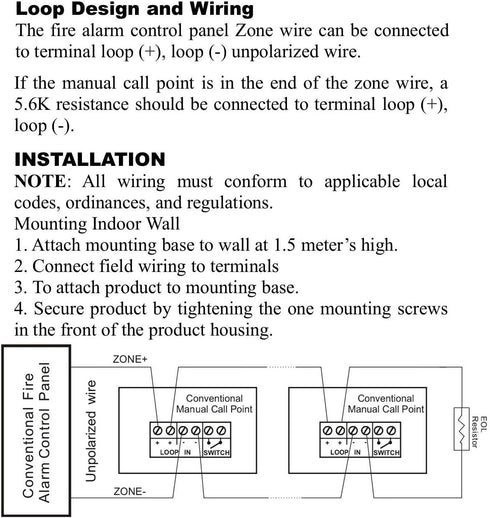 UHPPOTE Wired Emergency Fire Alarm Station 9-28VDC Conventional Dual Action Manual Call Point...