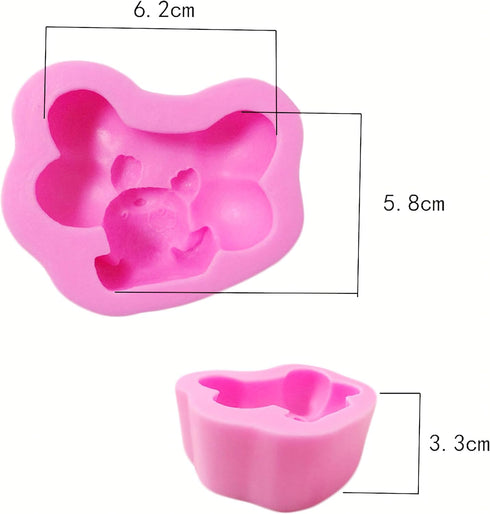 2 Pieces 3D Puppy Dog Soap Molds, Food Grade Chocolate Icing, Biscuit Decor, Polymer Clay Fondant Cake Baking Moulds...