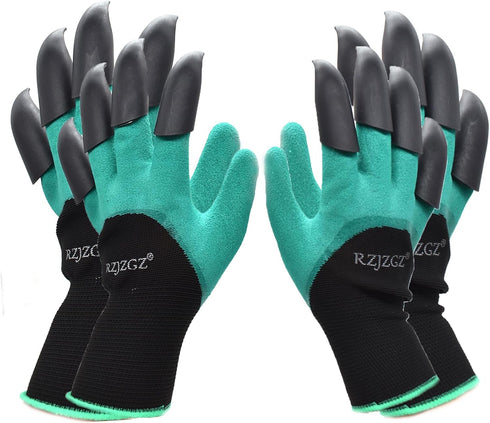 2 Pairs Garden Gloves with Claws for Women and Men Both Hands Gardening Work Gloves Garden Gloves Yard Work Safe Gloves for Easy Digging Planting...