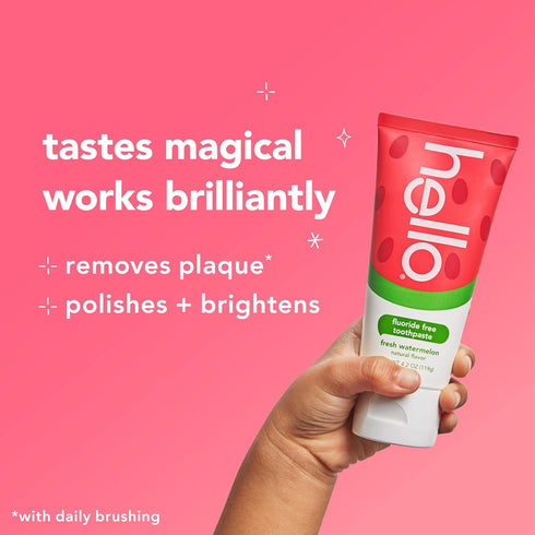 hello Fresh Watermelon Fluoride Free Kids Toothpaste, 4.2 Oz Tube...