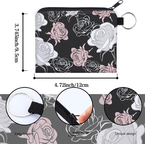 Coin Purse for Women 10 Pack Purse Pouches for Inside Purse Deanfun Mini Change Wallet with Zipper Bulk Keychain Cute Tampon Holder for Women Gift...