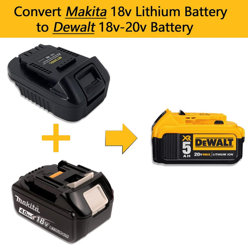 for Makita to Dewalt Battery Adapter, Compatible with Makita 18v Lithium Battery, Convert to Dewalt 18v-20v Lithium Batteries, Converter MT20DL Us...