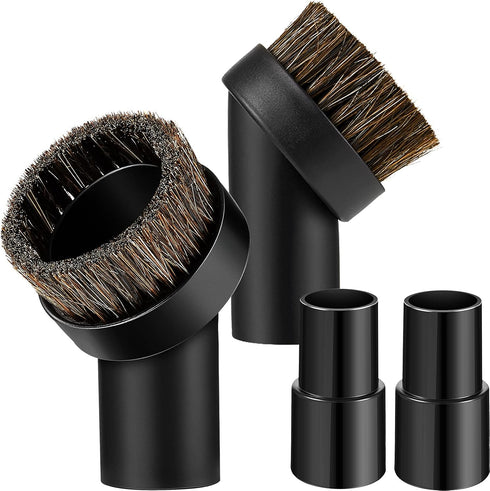 Honoson 2 Pack Vacuum Brush Attachment Round Dust Brush Bristle Cleaner Attachment 1-1/4 Inch Black Replacement with 1.25 to 1.37 Inch Vacuum Hose...