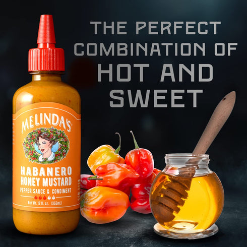 Melinda’s Habanero Honey Mustard - Gourmet Hot Honey Mustard Sauce - Habanero Hot Sauce with Fresh Ingredients, Habanero Peppers, Colombian Honey ...