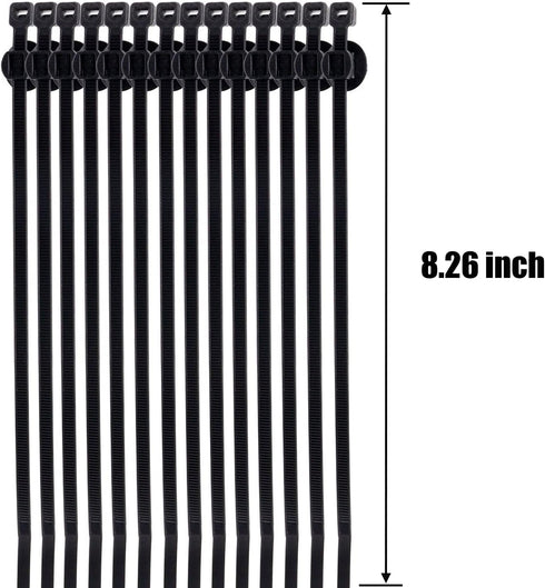 Fir Tree Nylon Push Mount Cable Zip Ties 8 inch, Multipurpose Tie Wire Clip Holder Adjustable Self Locking Cable Ties (20 pack)...