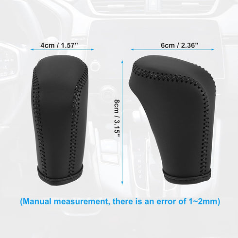 Unifizz Car Interior Faux Leather Gear Shifter Knob Cover Transmission Boot Lever Black for Honda Accord 2018-2022 Black Stitches...