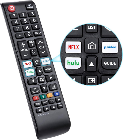Replacement BN59-01315A BN59-01315J Remote Control Compatible with Samsung 4K Crystal UHD 6/7/8/9/TU-7000 Series Smart TV(BN59-01315E)...