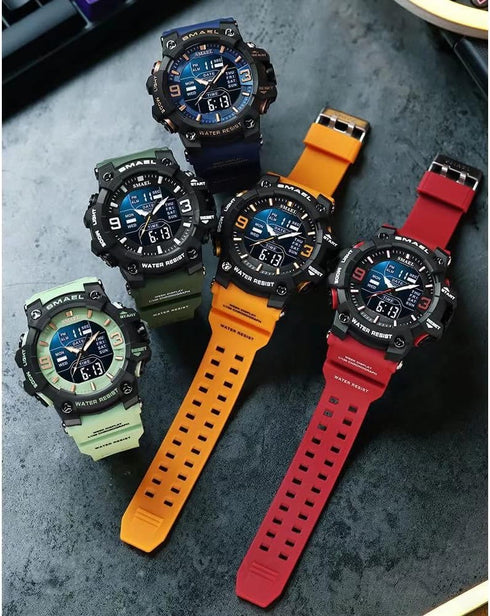 Men's Military Watches Outdoor Sports Digital Watch Waterproof LED Date Alarm Wrist Watches for Men...