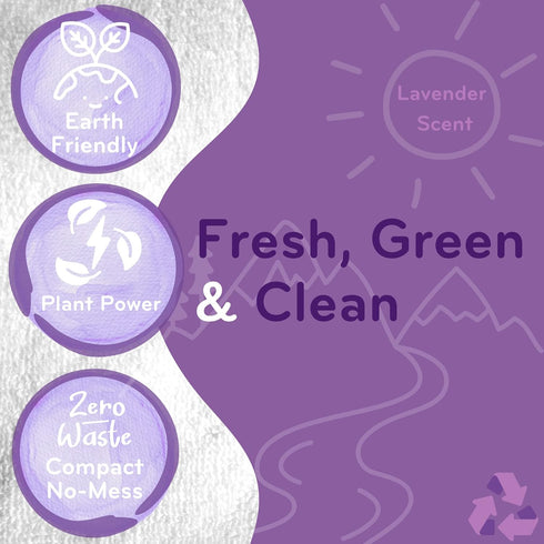 Eco-Squares laundry detergent sheets with zero waste dry soap technology for cleaning linen and clothes in regular and high efficiency top and fro...