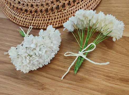 Gypsophila Flower Mulberry Paper Artificial Flowers Wedding Party Decoration DIY Home Decor Craft Cards Supplies Scrapbooking Embellishment (White...