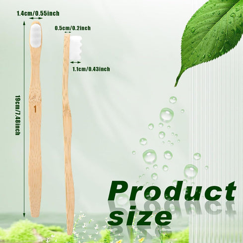 Sieral 24 Pcs Toothbrushes Extra Soft Bristles Wooden Bamboo Toothbrush 20000 Soft Natural Bristle Toothbrush for Kids Adults Home Travel Individu...