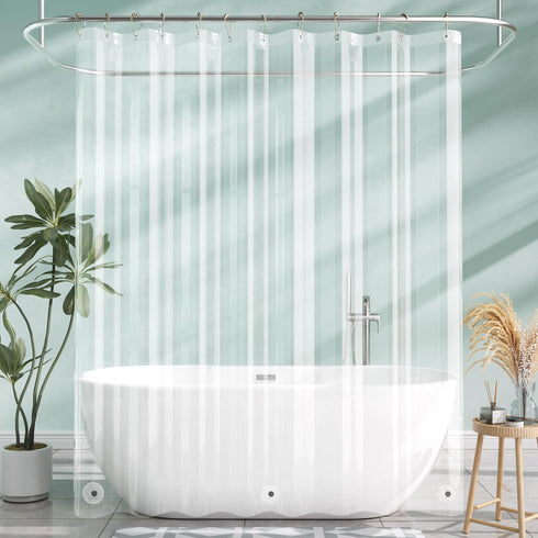 AmazerBath Shower Curtain Liner, 72x72 Clear Shower Curtain Liner, Waterproof Plastic Shower Liner, Cute Lightweight PEVA Shower Curtain for Bathr...