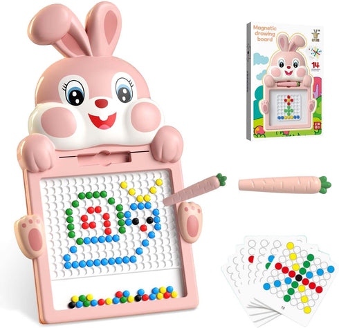 Magnetic Drawing Board, Magnetic Toys, Magnetic Dot Art Montessori Preschool Educational Toys, Magnet Doodle Board with Magnetic Pen & Beads & 14 ...