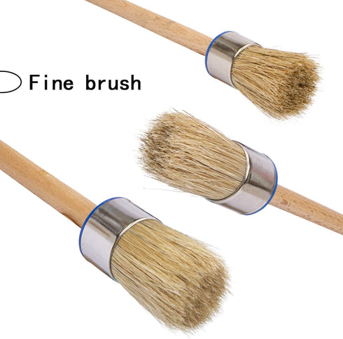 Chalk Paint Brush Set – 3 Pcs Chalk Paint for Furniture Natural Bristle Painting & Waxing Brushes, Painting Stencil, DIY Furniture, Home Decor, Ca...