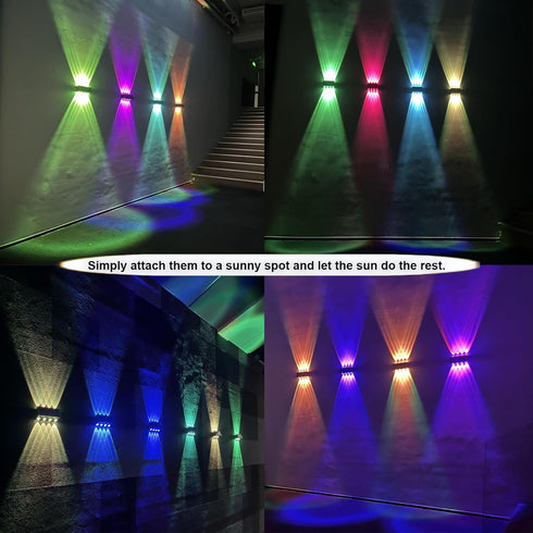 Solar Lights Fence (RGB Solar Outdoor Lights (1pcs))...