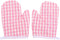 DOITOOL 2Pcs Kids Oven Mitts for Children Play Kitchen, Microwave Oven Gloves Kitchen Baking Mitts, Red Checkered Heat Resistant Kitchen Mitts for...