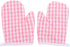 DOITOOL 2Pcs Kids Oven Mitts for Children Play Kitchen, Microwave Oven Gloves Kitchen Baking Mitts, Red Checkered Heat Resistant Kitchen Mitts for...