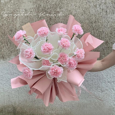 2 Pack 4.3 yards Flower Wrapping Paper Flower Shop Bouquet Supplies White Pearl Wave Yarn Flower Wrapping Paper Material Yarn Bouquet Fold Wave Ya...
