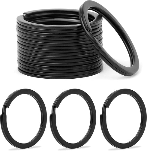 32mm Black Split Key Ring, Flat Key Ring, Split Ring, Black O Ring for Car Keys, for Home Key (12pcs)...