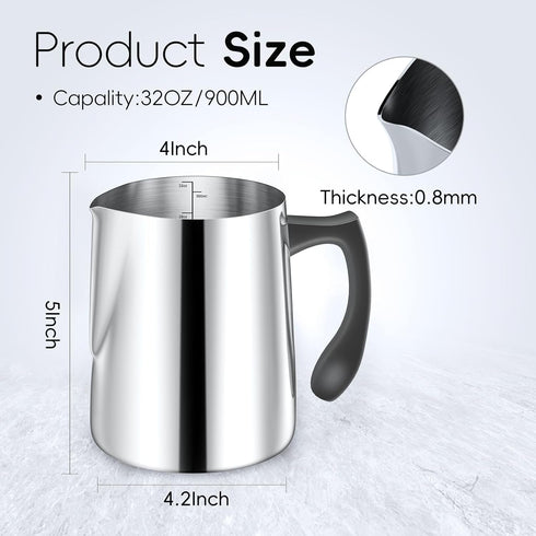 Candle Making Pouring Pot, 32oz Stainless Steel Wax Melting Pot with Heat-Resistant Handle, Double Boiler Candle Making Pitcher with Dripless Pour...