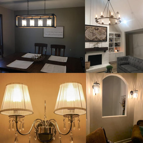 T10 LED Bulbs 40 Watt Equivalent 4W Dimmable Edison Tubular Light Bulb E26 Medium Base 2700K Warm White, T10 Vintage Amber Glass Spiral Filament L...