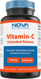Nova Nutritions Vitamin C 1000 mg 240 Tablets (Extended Release) Made with Rose HIPS, Rutin, Acerola Powder, Bioflavonoids...