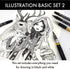 Kuretake Zig Inktober Special Set, Illustration Basic Set 2, 4 Black Markers and 1 White Brush Pen, for Manga Drawing, Lettering and Calligraphy, ...