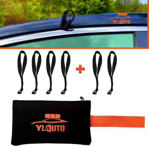 Rooftop Cargo Tie Down Hook Straps for Attaching Car Top Carriers Without A Roof Rack,100% Waterpoof,Suitable for Any Rooftop Cargo Carrier,No Mor...