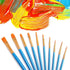 Acrylic Paint Brush Set,9 Packs / 90 pcs Nylon Hair Brushes for All Purpose Oil Watercolor Painting?Miniature Detail Painting Artist Professional ...